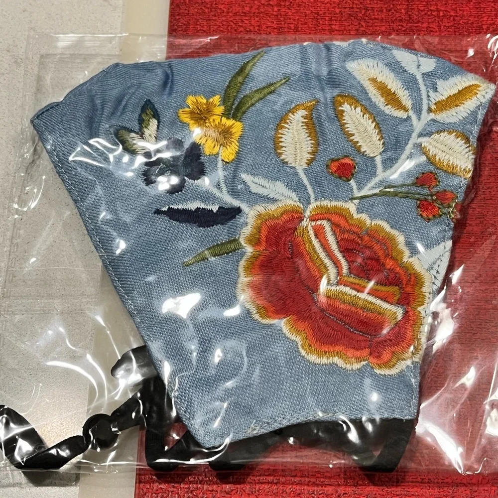 JOHHNY WAS NWT AUTHENTIC 3-DIFFERENT DESIGN DEMIN ADJUSTABLE STYLISH FACE MASKS